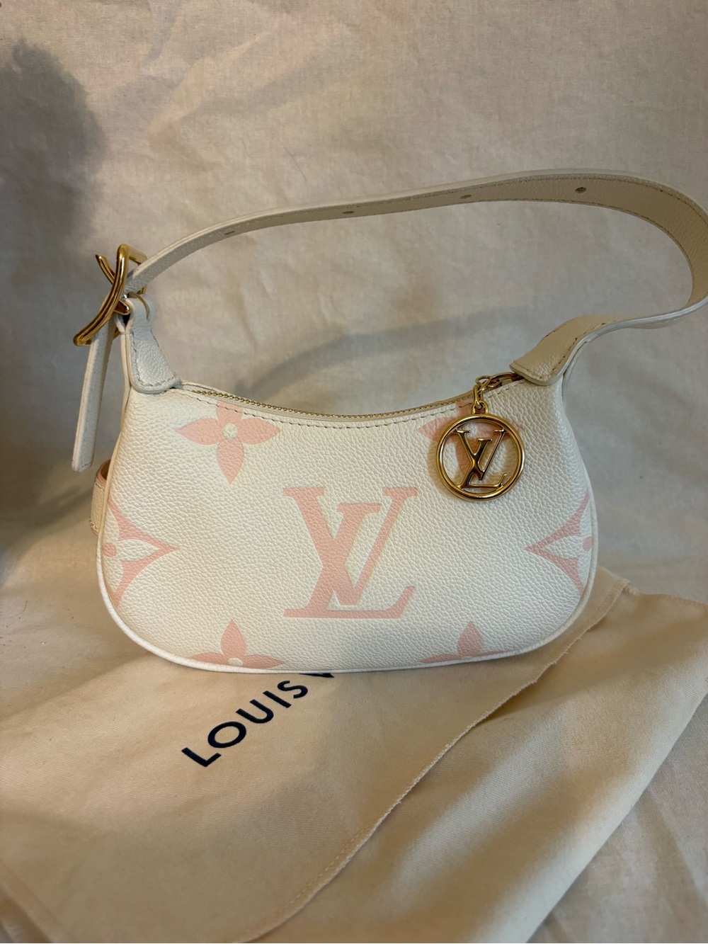 Louis Vuitton White & Pink Mini Moon Bag